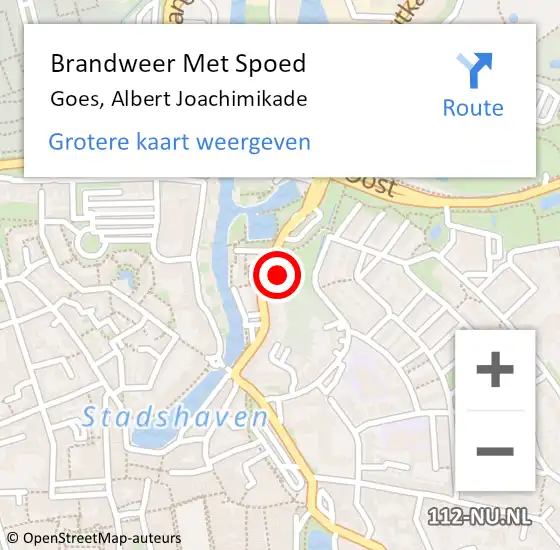 Locatie op kaart van de 112 melding: Brandweer Met Spoed Naar Goes, Albert Joachimikade op 3 februari 2018 19:40