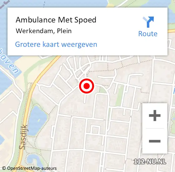 Locatie op kaart van de 112 melding: Ambulance Met Spoed Naar Werkendam, Plein op 3 februari 2018 20:00