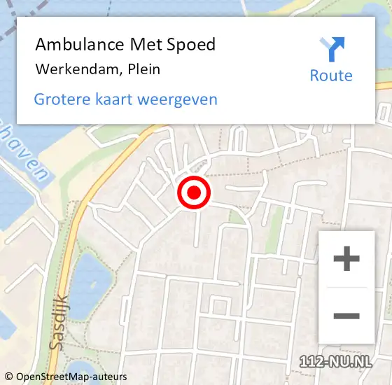 Locatie op kaart van de 112 melding: Ambulance Met Spoed Naar Werkendam, Plein op 3 februari 2018 20:06