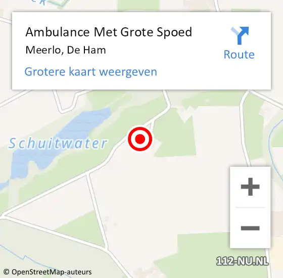 Locatie op kaart van de 112 melding: Ambulance Met Grote Spoed Naar Meerlo, De Ham op 3 februari 2018 20:41