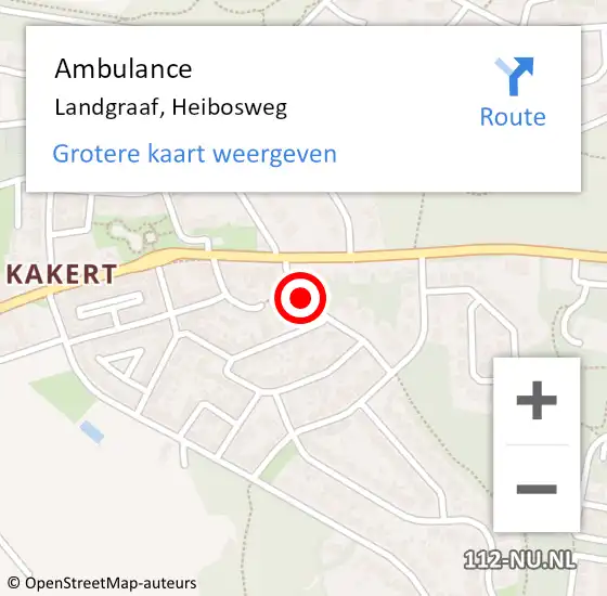 Locatie op kaart van de 112 melding: Ambulance Landgraaf, Heibosweg op 3 februari 2018 20:52