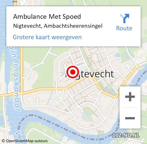 Locatie op kaart van de 112 melding: Ambulance Met Spoed Naar Nigtevecht, Ambachtsheerensingel op 3 februari 2018 21:01