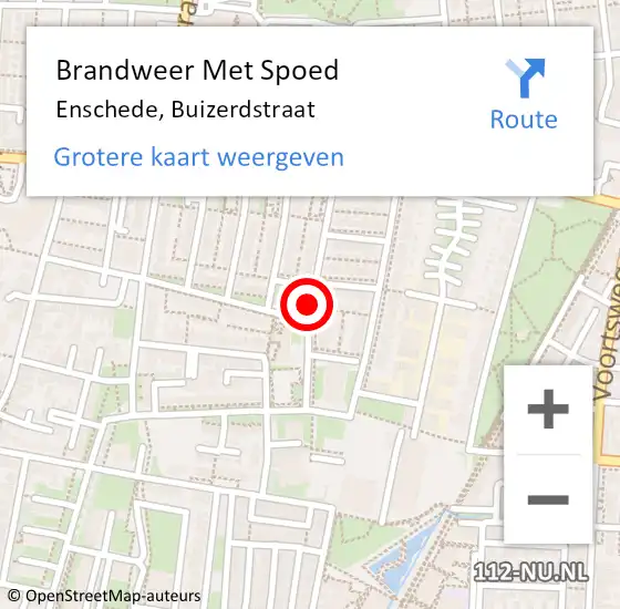 Locatie op kaart van de 112 melding: Brandweer Met Spoed Naar Enschede, Buizerdstraat op 3 februari 2018 21:13