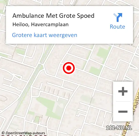 Locatie op kaart van de 112 melding: Ambulance Met Grote Spoed Naar Heiloo, Havercamplaan op 3 februari 2018 21:26