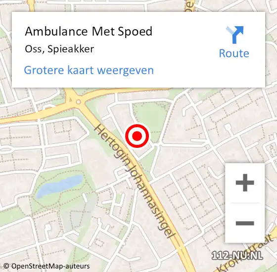 Locatie op kaart van de 112 melding: Ambulance Met Spoed Naar Oss, Spieakker op 3 februari 2018 21:30