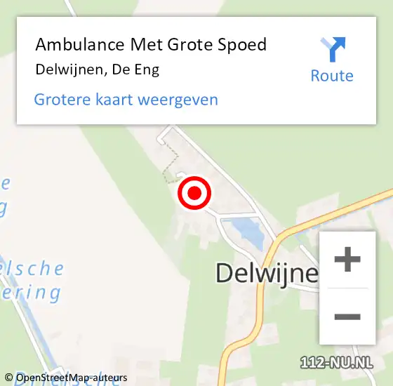 Locatie op kaart van de 112 melding: Ambulance Met Grote Spoed Naar Delwijnen, De Eng op 3 februari 2018 21:39