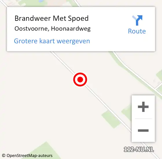 Locatie op kaart van de 112 melding: Brandweer Met Spoed Naar Oostvoorne, Hoonaardweg op 3 februari 2018 21:50