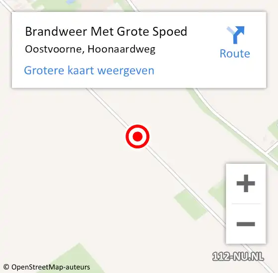 Locatie op kaart van de 112 melding: Brandweer Met Grote Spoed Naar Oostvoorne, Hoonaardweg op 3 februari 2018 22:10