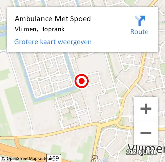 Locatie op kaart van de 112 melding: Ambulance Met Spoed Naar Vlijmen, Hoprank op 3 februari 2018 22:21