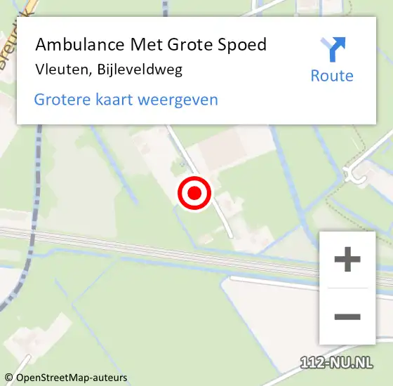 Locatie op kaart van de 112 melding: Ambulance Met Grote Spoed Naar Vleuten, Bijleveldweg op 3 februari 2018 22:32