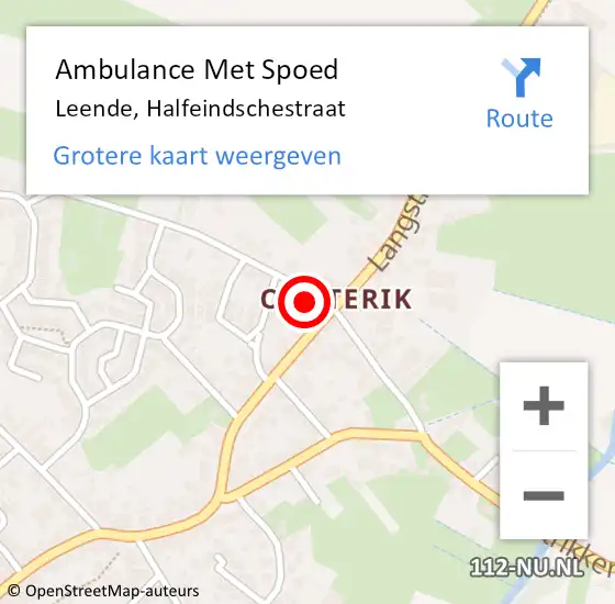Locatie op kaart van de 112 melding: Ambulance Met Spoed Naar Leende, Halfeindschestraat op 3 februari 2018 22:37