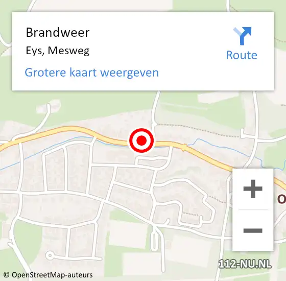 Locatie op kaart van de 112 melding: Brandweer Eys, Mesweg op 3 februari 2018 23:26