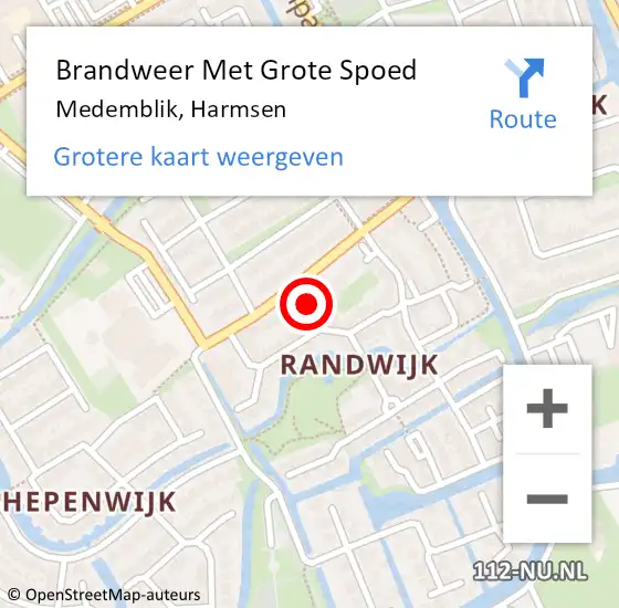 Locatie op kaart van de 112 melding: Brandweer Met Grote Spoed Naar Medemblik, Harmsen op 4 februari 2018 02:05