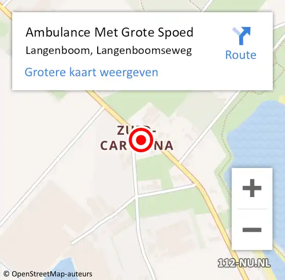 Locatie op kaart van de 112 melding: Ambulance Met Grote Spoed Naar Langenboom, Langenboomseweg op 4 februari 2018 02:37