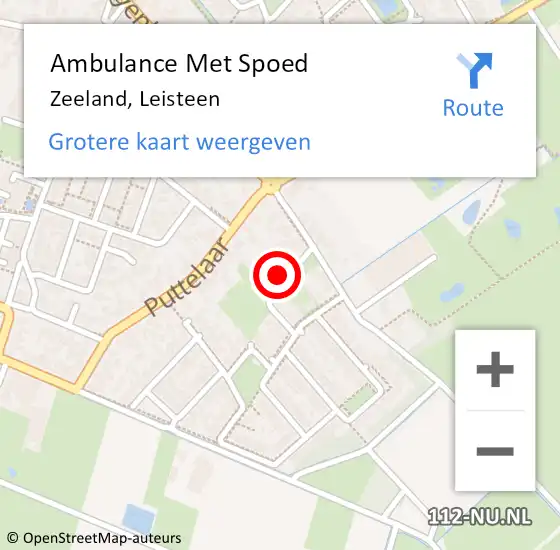 Locatie op kaart van de 112 melding: Ambulance Met Spoed Naar Zeeland, Leisteen op 4 februari 2018 03:03