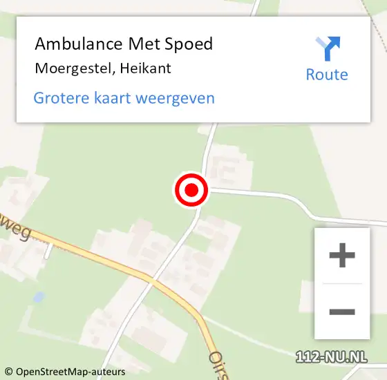 Locatie op kaart van de 112 melding: Ambulance Met Spoed Naar Moergestel, Heikant op 4 februari 2018 04:31