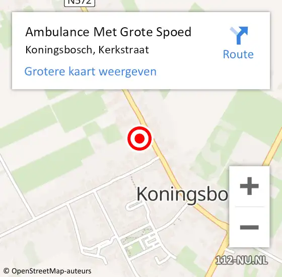 Locatie op kaart van de 112 melding: Ambulance Met Grote Spoed Naar Koningsbosch, Kerkstraat op 4 februari 2018 05:05