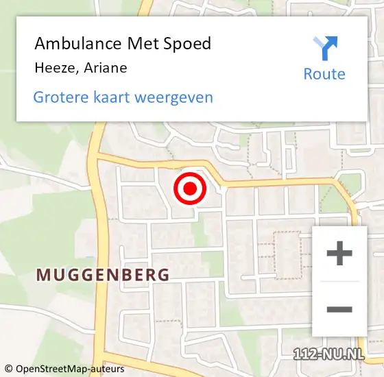 Locatie op kaart van de 112 melding: Ambulance Met Spoed Naar Heeze, Ariane op 4 februari 2018 05:07