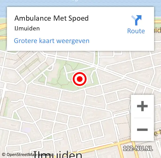 Locatie op kaart van de 112 melding: Ambulance Met Spoed Naar IJmuiden op 4 februari 2018 08:28