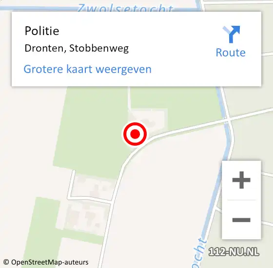 Locatie op kaart van de 112 melding: Politie Dronten, Stobbenweg op 22 september 2013 15:06