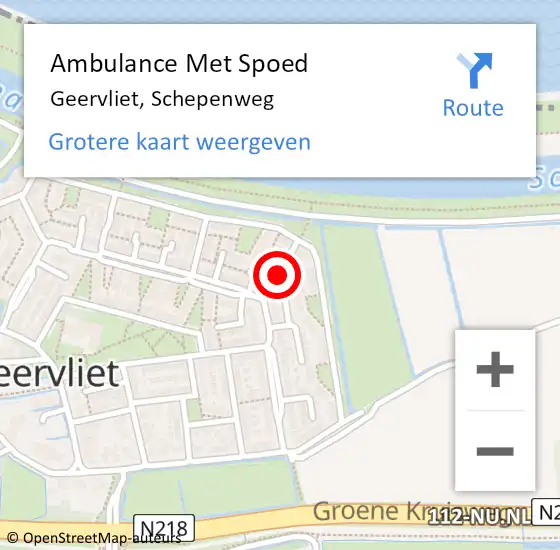 Locatie op kaart van de 112 melding: Ambulance Met Spoed Naar Geervliet, Schepenweg op 4 februari 2018 10:33