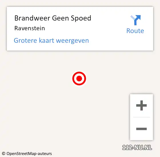 Locatie op kaart van de 112 melding: Brandweer Geen Spoed Naar Ravenstein op 4 februari 2018 11:07
