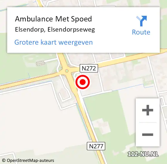 Locatie op kaart van de 112 melding: Ambulance Met Spoed Naar Elsendorp, Elsendorpseweg op 4 februari 2018 11:14