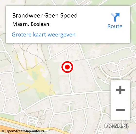 Locatie op kaart van de 112 melding: Brandweer Geen Spoed Naar Maarn, Boslaan op 4 februari 2018 11:16