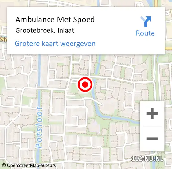 Locatie op kaart van de 112 melding: Ambulance Met Spoed Naar Grootebroek, Inlaat op 4 februari 2018 11:30