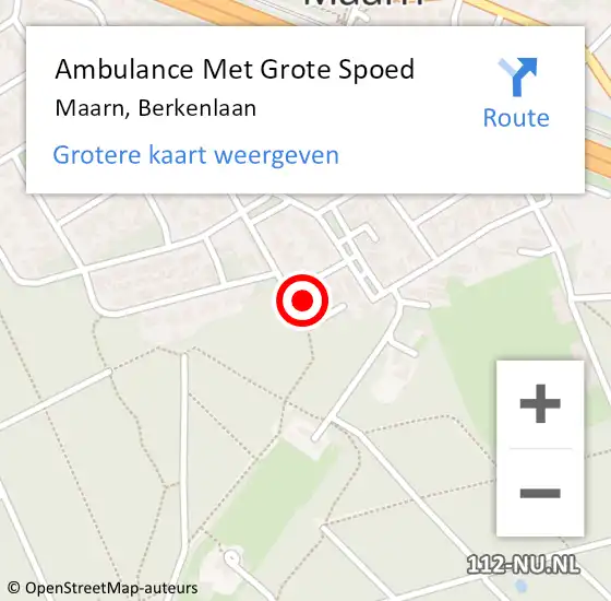 Locatie op kaart van de 112 melding: Ambulance Met Grote Spoed Naar Maarn, Berkenlaan op 4 februari 2018 11:50