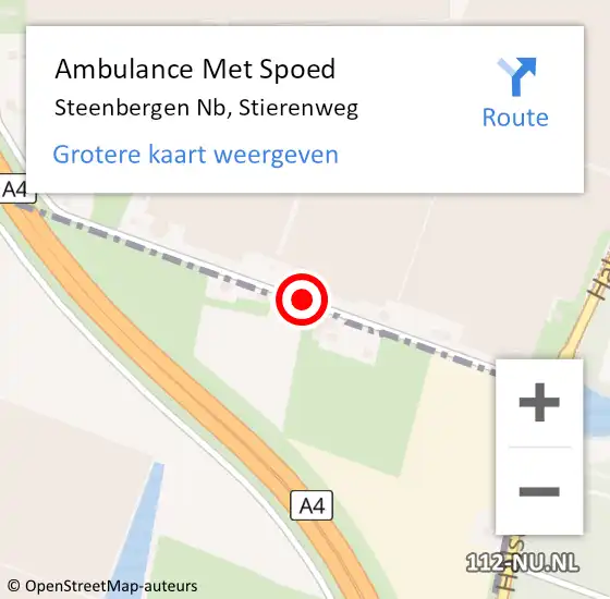 Locatie op kaart van de 112 melding: Ambulance Met Spoed Naar Steenbergen Nb, Stierenweg op 4 februari 2018 11:52