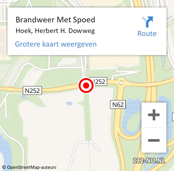 Locatie op kaart van de 112 melding: Brandweer Met Spoed Naar Hoek, Herbert H. Dowweg op 4 februari 2018 13:46