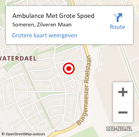Locatie op kaart van de 112 melding: Ambulance Met Grote Spoed Naar Someren, Zilveren Maan op 4 februari 2018 15:05