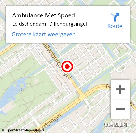 Locatie op kaart van de 112 melding: Ambulance Met Spoed Naar Leidschendam, Dillenburgsingel op 4 februari 2018 16:13