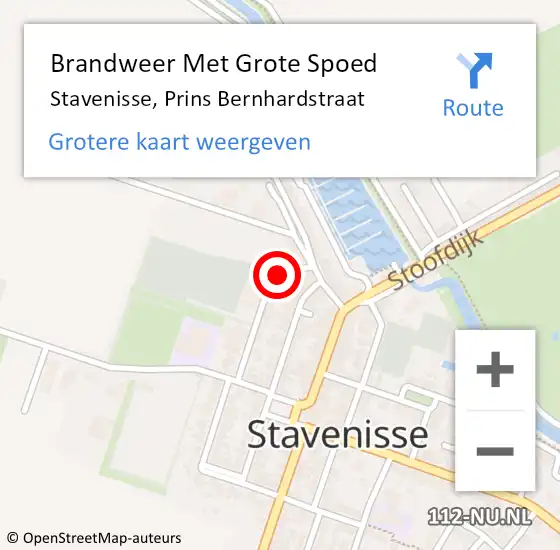 Locatie op kaart van de 112 melding: Brandweer Met Grote Spoed Naar Stavenisse, Prins Bernhardstraat op 4 februari 2018 17:10