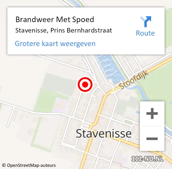 Locatie op kaart van de 112 melding: Brandweer Met Spoed Naar Stavenisse, Prins Bernhardstraat op 4 februari 2018 17:35