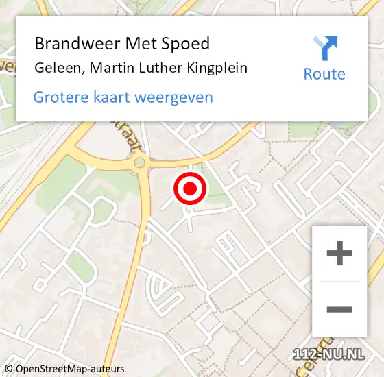 Locatie op kaart van de 112 melding: Brandweer Met Spoed Naar Geleen, Martin Luther Kingplein op 4 februari 2018 18:26