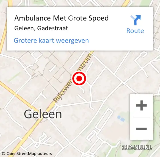 Locatie op kaart van de 112 melding: Ambulance Met Grote Spoed Naar Geleen, Gadestraat op 15 februari 2014 08:50