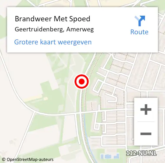 Locatie op kaart van de 112 melding: Brandweer Met Spoed Naar Geertruidenberg, Amerweg op 4 februari 2018 19:12