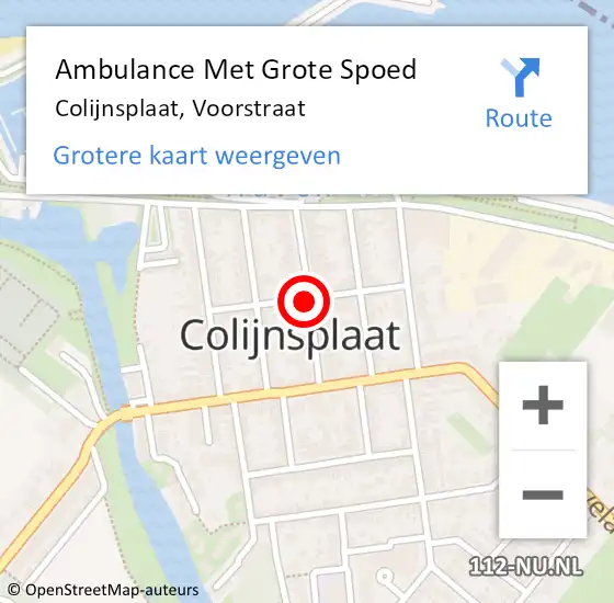 Locatie op kaart van de 112 melding: Ambulance Met Grote Spoed Naar Colijnsplaat, Voorstraat op 4 februari 2018 19:14