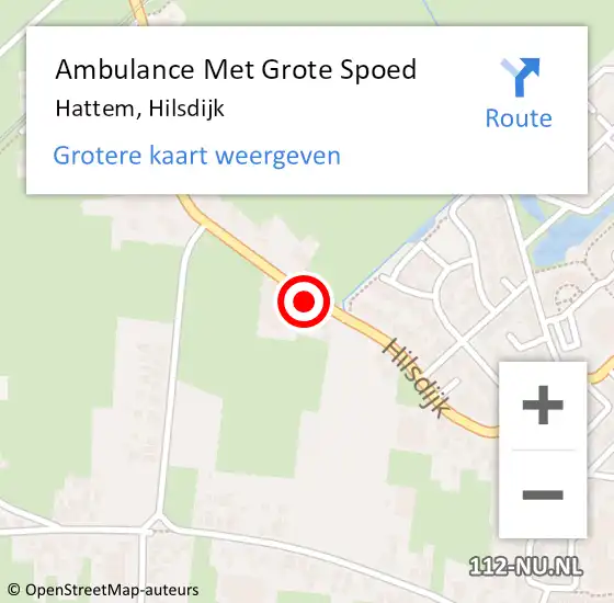 Locatie op kaart van de 112 melding: Ambulance Met Grote Spoed Naar Hattem, Hilsdijk op 15 februari 2014 08:58