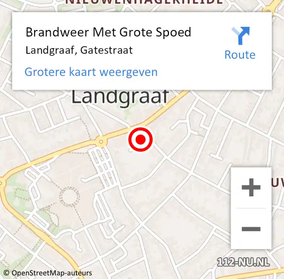 Locatie op kaart van de 112 melding: Brandweer Met Grote Spoed Naar Landgraaf, Gatestraat op 4 februari 2018 20:21