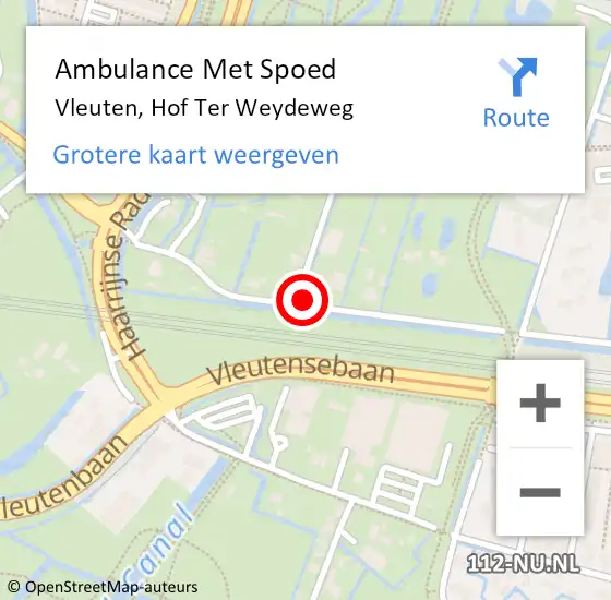 Locatie op kaart van de 112 melding: Ambulance Met Spoed Naar Vleuten, Hof Ter Weydeweg op 4 februari 2018 21:23