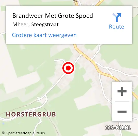 Locatie op kaart van de 112 melding: Brandweer Met Grote Spoed Naar Mheer, Steegstraat op 4 februari 2018 23:06