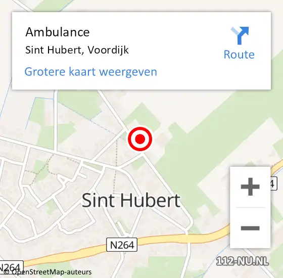 Locatie op kaart van de 112 melding: Ambulance Sint Hubert, Voordijk op 15 februari 2014 09:07