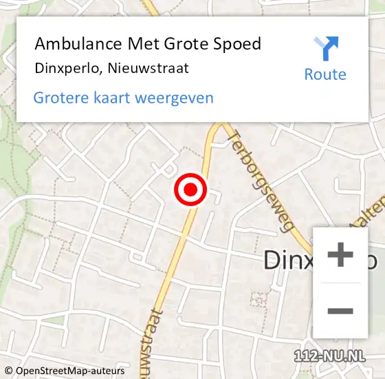 Locatie op kaart van de 112 melding: Ambulance Met Grote Spoed Naar Dinxperlo, Nieuwstraat op 15 februari 2014 09:12