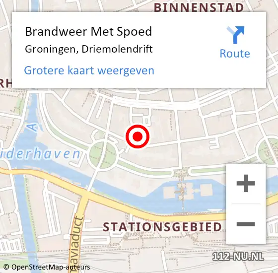 Locatie op kaart van de 112 melding: Brandweer Met Spoed Naar Groningen, Driemolendrift op 5 februari 2018 02:36