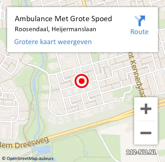 Locatie op kaart van de 112 melding: Ambulance Met Grote Spoed Naar Roosendaal, Heijermanslaan op 5 februari 2018 07:08