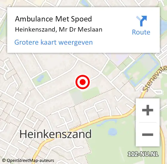 Locatie op kaart van de 112 melding: Ambulance Met Spoed Naar Heinkenszand, Mr Dr Meslaan op 5 februari 2018 07:47