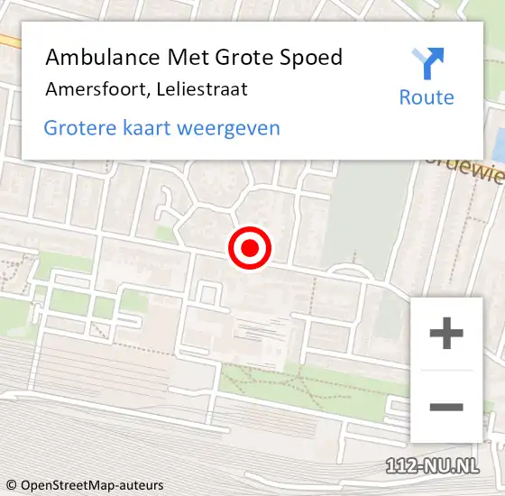 Locatie op kaart van de 112 melding: Ambulance Met Grote Spoed Naar Amersfoort, Leliestraat op 5 februari 2018 07:55